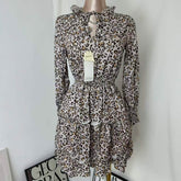 Leopard-Print Puff-Sleeve Dress
