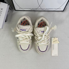Leather platform casual sneakers