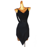 Customisable-Women's Spaghetti Strap Sleeveless Performance Latin Dance Dress Dance Wear