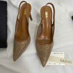 Stiletto Rhinestone Glitter Sandals