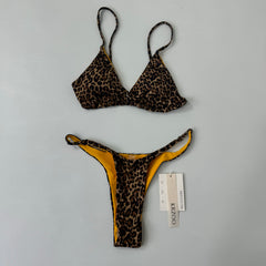Three-point leopard print swimming suit