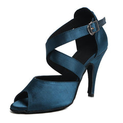 Women's Satin Customized Heel Latin Shoes Ballroom Dance Shoes