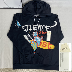 Skull foam printed water-washable hooded sweatshirt