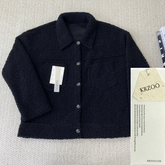 Collared single-breasted sheepskin coat