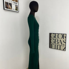 Elegant Single-Breasted Knit Dress