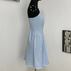 Sweet Plaid Yarn-Dyed Slip Dress