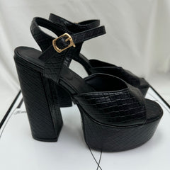 Thick-soled waterproof platform high heels