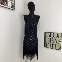 Strappy Sequined Evening Gown