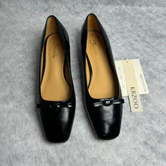 Square-toe low-cut soft leather shoes