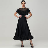 Customisable-Women's Round Neck WaltModern Ballroom Dance Dress Competition Dresses