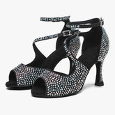 Women's Sparkling Glitter Customized Heel Latin Shoes Salsa Shoes Ballroom Dance Shoes
