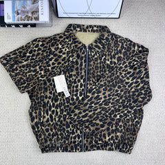 Leopard print collar jacket