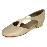 Women's Beige Leatherette 3.5cm Heels Ballroom Swing Dance Shoes
