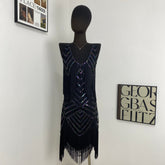 Strappy Sequined Evening Gown