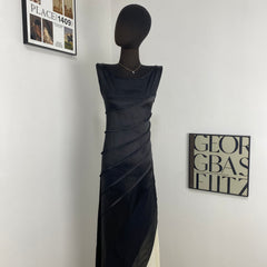 Solid Black Elegant Commuter Skirt