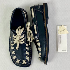 Retro woven design British style square-toe shoes