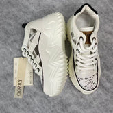 Soft leather hollowed-out platform shoes