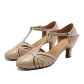 Women's PU Leather Retro Customized Heel Ballroom Dance Shoes Character Dance Shoes