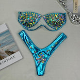 Brightly colored diamond bikini