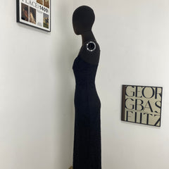Black V-neck Lace Dress