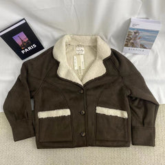 Loose-Fitting Suede And Shearling Coat