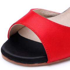 Women's Silk Red 9.5cm/7.5cm Heels Ballroom Shoes Tango Shoes
