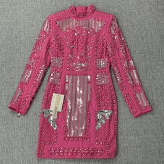Heavyweight dress with diamond-set beads