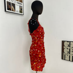 French Floral Slim Fit Suspender Skirt