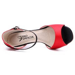 Women's Silk Red 9.5cm/7.5cm Heels Ballroom Shoes Tango Shoes
