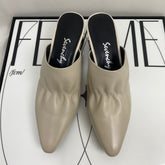 Soft Leather Closed-Toe Slippers