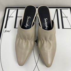 Soft Leather Closed-Toe Slippers