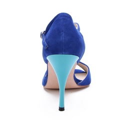 Women's Blue Real Leather 7cm/9cm Heels Dance Shoes Tango Shoes
