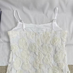 3D Floral Print Strappy Dress