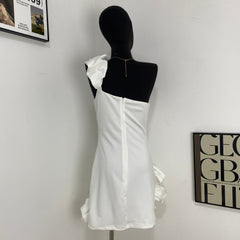 Ruffled Floral Waist-Cinching Dress