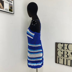 Striped Backless Maxi Dress