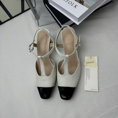 Retro Color-Block Open-Toe Sandals