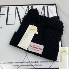 Wool knitted hat with cat and pig ears woolen hat