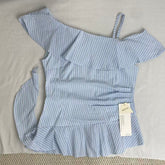 Ruffled striped blouse