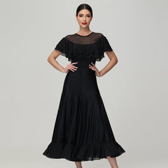 Customisable-Women's Round Neck WaltModern Ballroom Dance Dress Competition Dresses