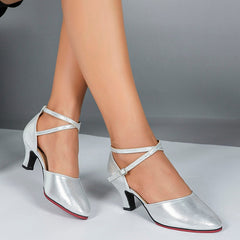 Women's Leatherette 3.5cm/5.5cm Heels Rubber Sole Swing Dance Shoes Ballroom Dance Shoes Modern Shoes