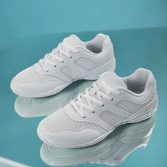 Women's White JazShoes Lace-up Dance Sneakers