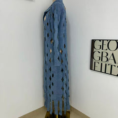 Street-Style Cutout Long-Sleeve Trench Coat