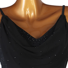 Customisable-Women's Spaghetti Strap Sleeveless Performance Latin Dance Dress Dance Wear