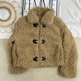 Street-Style Drawstring Fleece Jacket