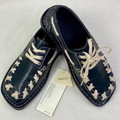 Retro woven design British style square-toe shoes