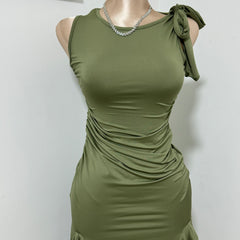 Sleeveless Long Round-Neck Dress