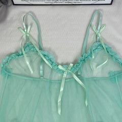 Backless strapless sheer net dress set