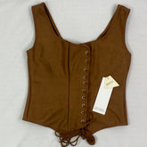 Leather suede drawstring jacket