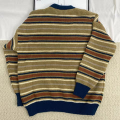 Retro Contrast Striped Sweater