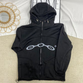 Face-Covering Zippered Cardigan